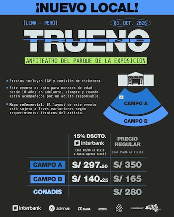 Las entradas para ver a Trueno en Lima seguirán siendo válidas para el anfiteatro del Parque de la Exposición.