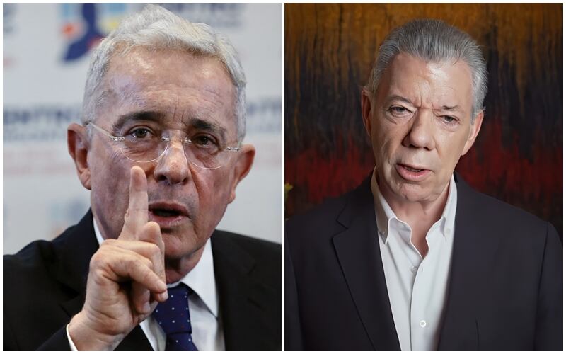 El expresidente Álvaro Uribe respondió con un duro mensaje al exmandatario Juan Manuel Santos, que dijo que estaba