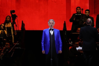 tenor italiano Andrea Bocelli ofreció un concierto gratuito en el Zócalo capitalino.
FOTO: GALO CAÑAS/CUARTOSCURO.COM