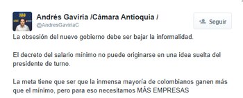 Gaviria destaca que la prioridad