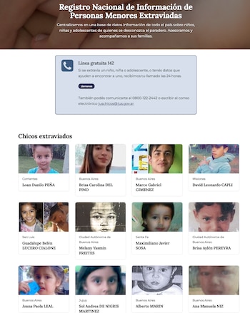 Registro Nacional de menores Extraviados