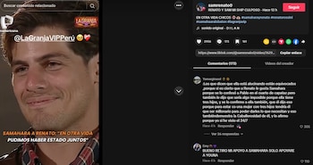 Samahara Lobatón elogia a Renato Rossini Jr. y genera revuelo por su relación con Youna. Captura: La Granja Vip.