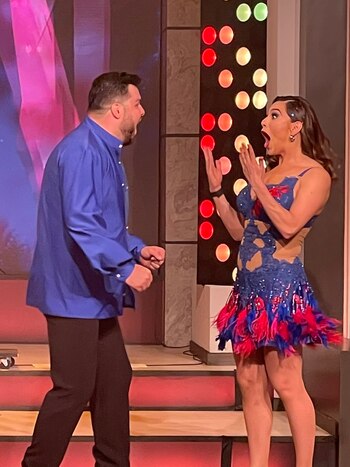Paul Stanley y Tania Rincón se sorprendieron ante las calificaciones de los jueces. (Foto: @programa_hoy/ Instagram)