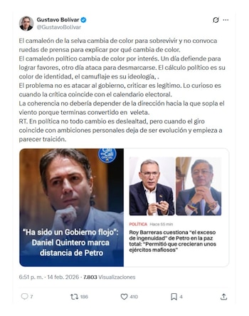 Con este mensaje en X,