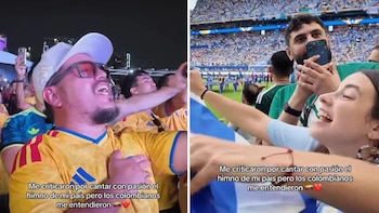 Aficionada uruguaya defendió interpretación del himno de su país a todo pulmón en el Mundial 2026, y puso de ejemplo a los colombianos: “Así se canta”