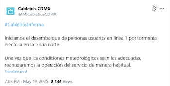 El servicio fue suspendido en
