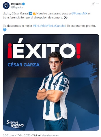 Los Rayados de Monterrey anunciaron