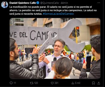 Daniel Quintero marchó en Bogotá