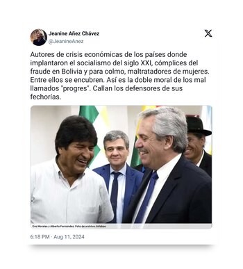 El tuit de Jeanine Añez