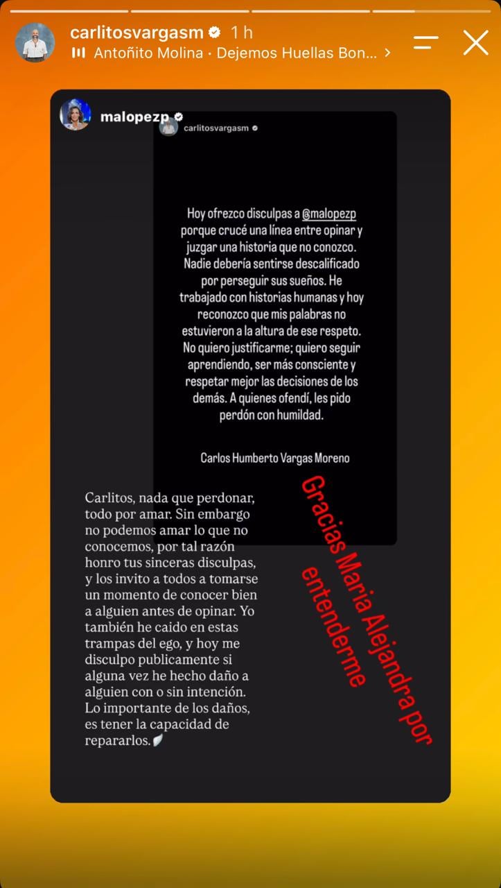 María Alejandra López, actual Miss Universe Colombia, le respondió al presentador sus disculpas por el comentario sobre su edad - crédito @malopezp/IG