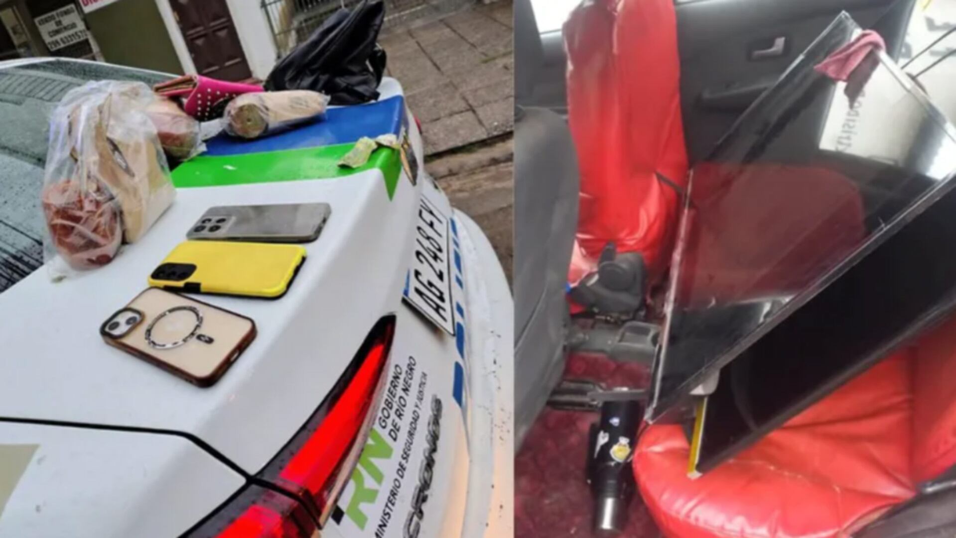 Casi todo lo robado por los delincuentes fue recuperado y estaba en el baúl del taxi que trasladó a los malvivientes (LM Neuquén)