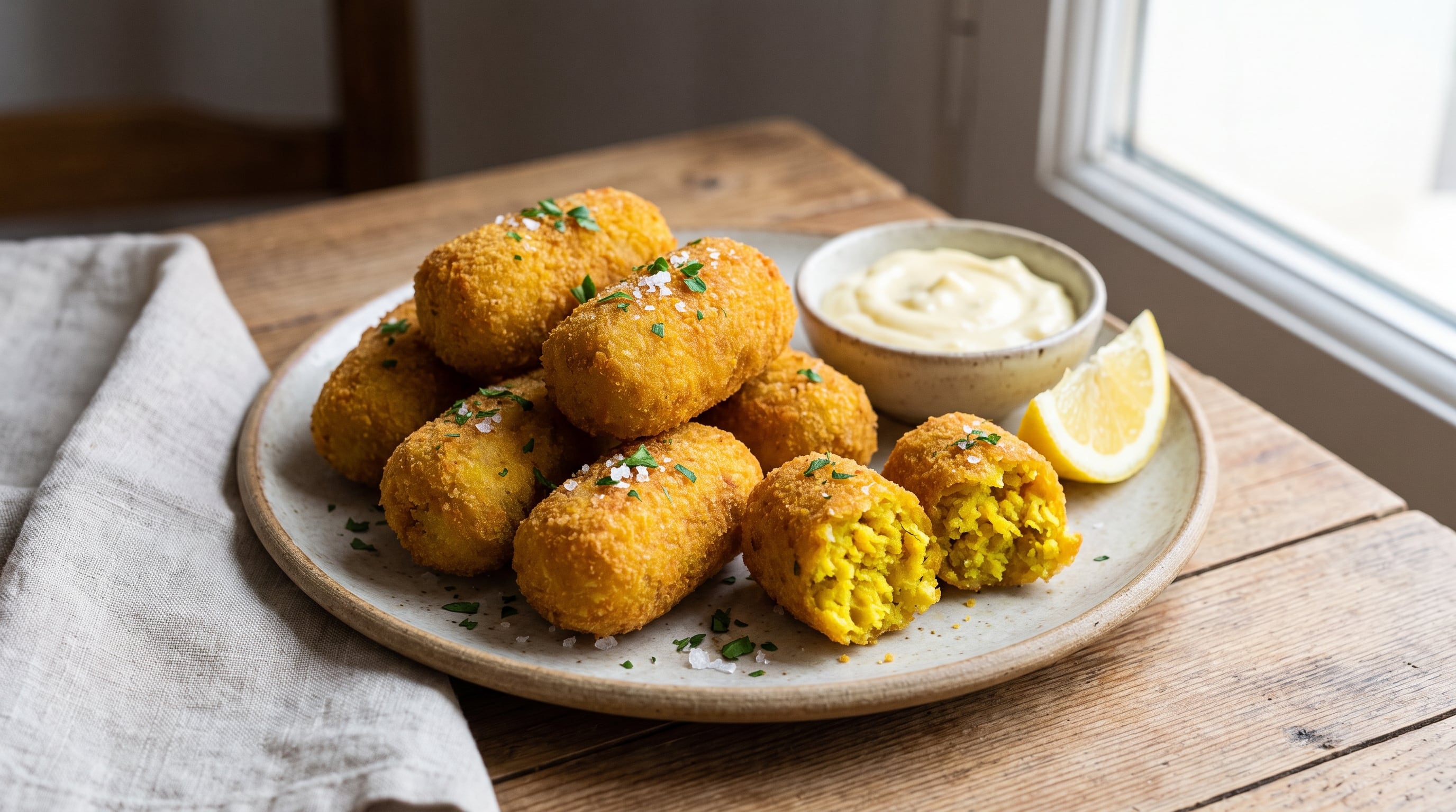 Receta de croquetas de coliflor y cúrcuma, rápida y fácil