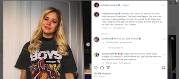 Erin Moriarty publica en redes