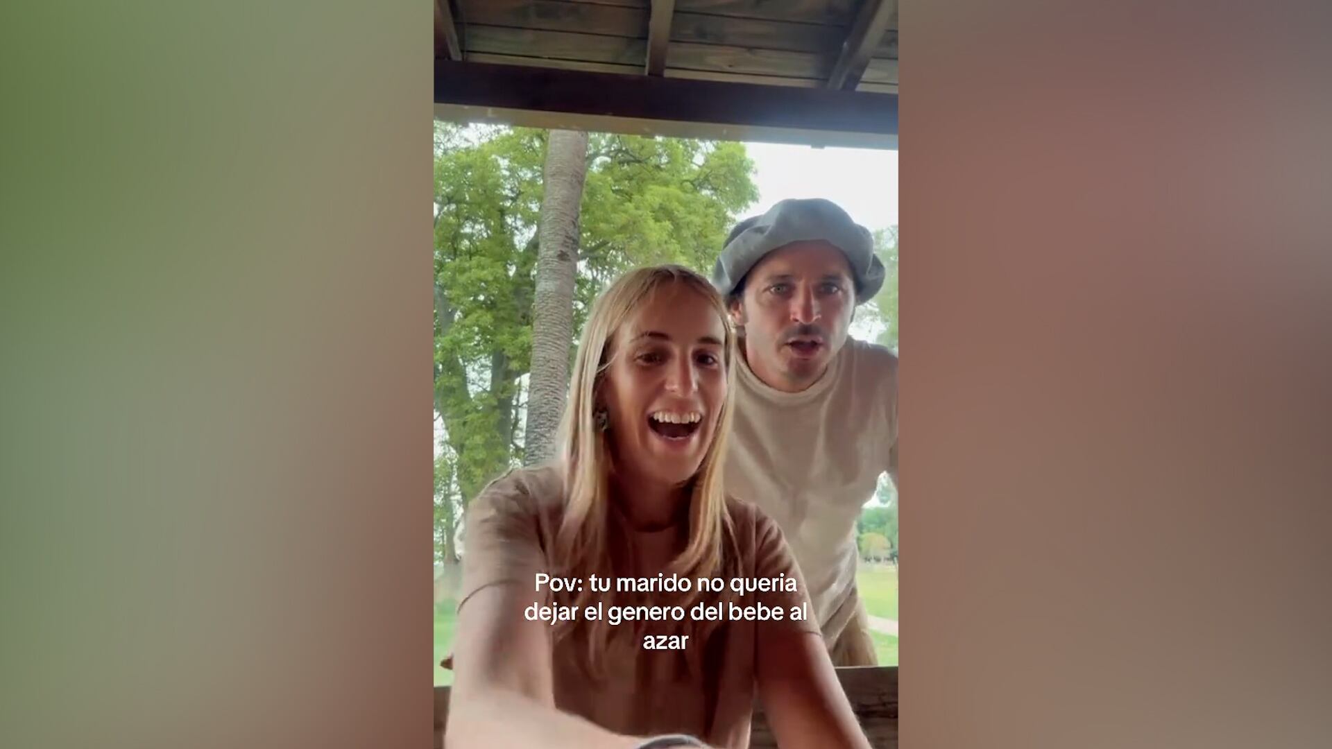 La emoción espontánea del futuro papá, registrada por Rocio Ayerza en un campo abierto, desató una ola de comentarios en redes sociales