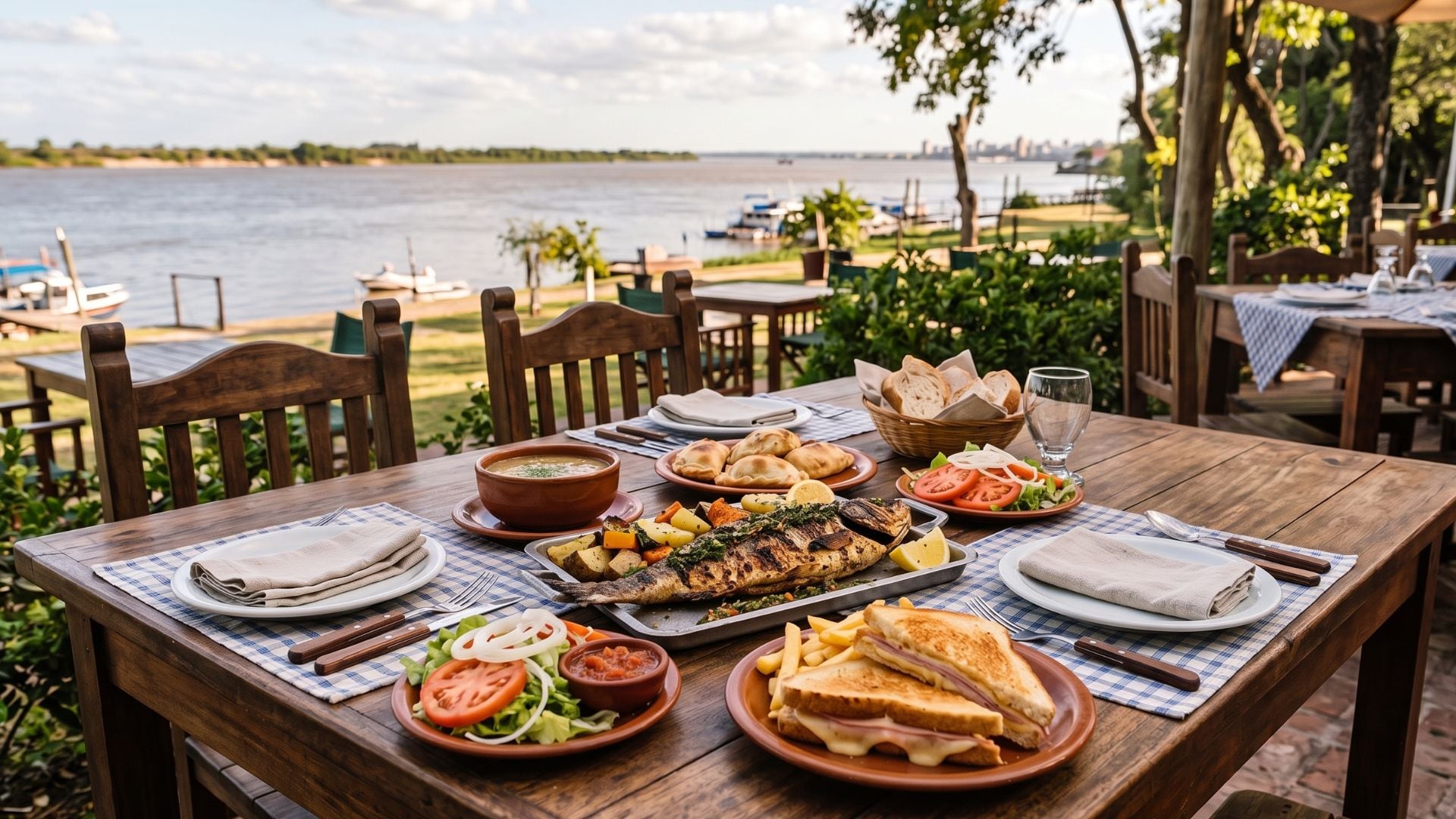 Los restaurantes de la costa ofrecen preparaciones con pescados de río y vistas al Paraná (Imagen Ilustrativa Infobae)