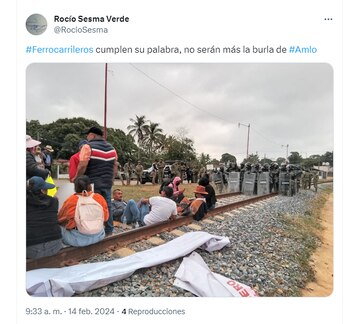 Bloquean vías ferroviarias del Tren