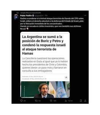 El mensaje del senador Yadlin,