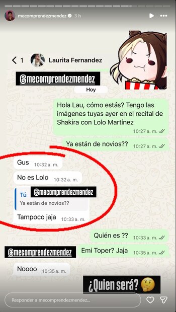 Laurita negó que se tratara
