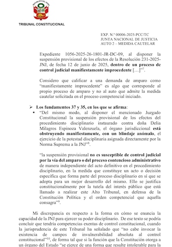 Voto de la presidenta del