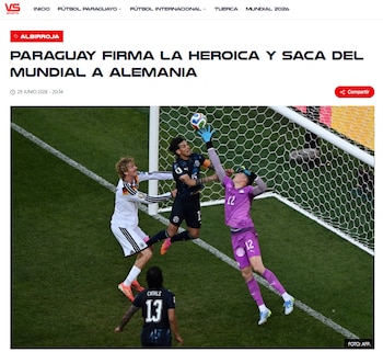 Así reflejó Versus la "heroica" clasificación de Paraguay ante Alemania en el Mundial