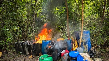 Destruyen mina ilegal del Clan del Golfo en Antioquia: habían instalado una antena satelital para evadir a las autoridades