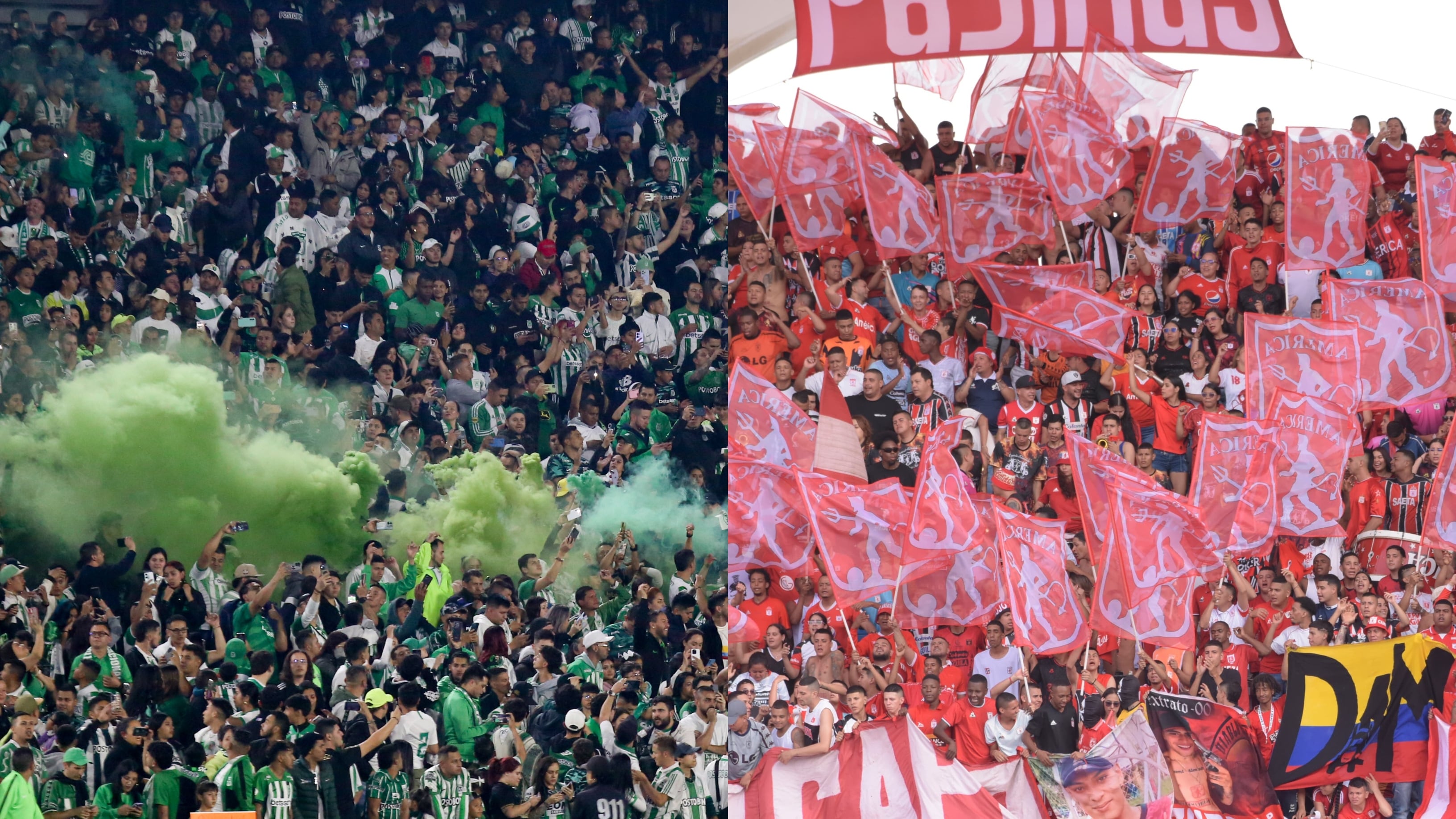 Nacional y América también son conocidos por el masivo acompañamiento de sus hinchas en los estadios del país - crédito Colprensa