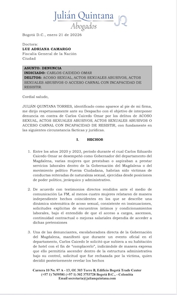 Julián Quintana compartió la denuncia