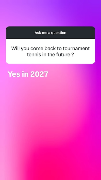 La historia de Camila Giorgi confirmando su regreso al circuito profesional de tenis en 2027 (Instagram @camila_giorgi_official)