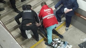 Personal del SAME y Policía