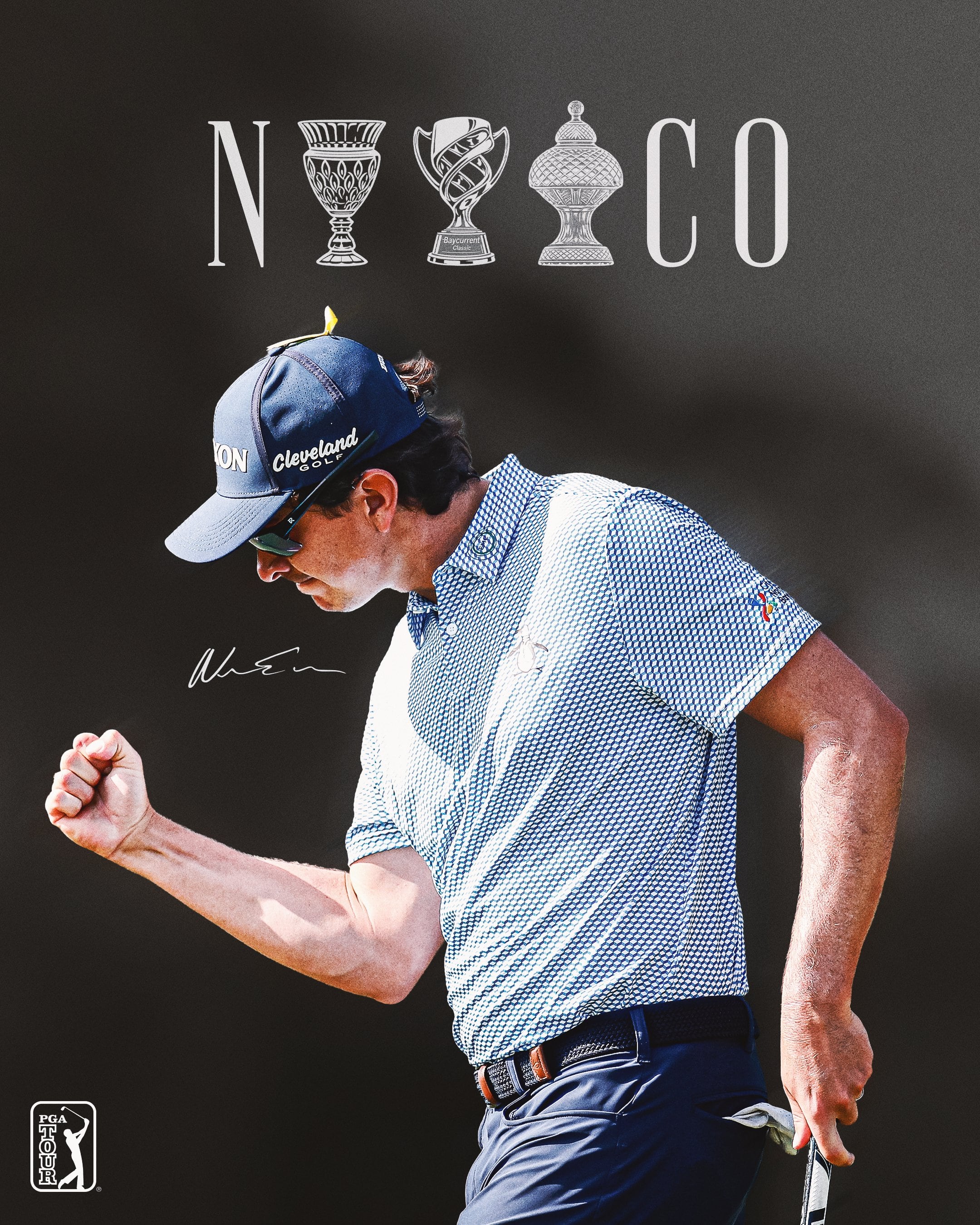 Afiche del PGA Tour para celebrar el tercer título de Nicolás Echavarría en el golf profesional - crédito PGA Tour