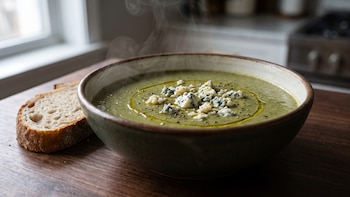 Receta de crema de brócoli con queso azul, rápida y fácil