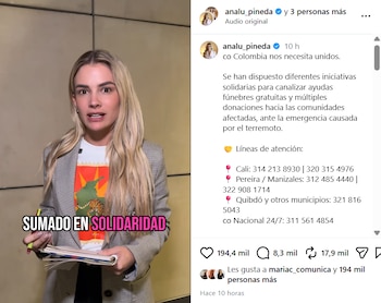 Las declaraciones se conocieron minutos antes de la madrugada del miércoles 12 de agosto de 2026 - crédito @analu_pineda/IG