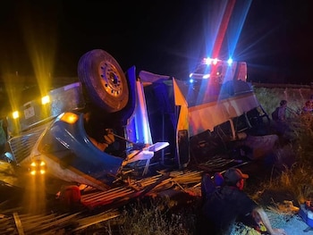 El camión trasportaba jornaleros |