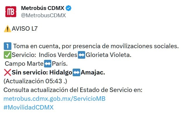 Recomende em tempo real os diversos percursos da rede de transporte público da capital. (TWMB CDMX)