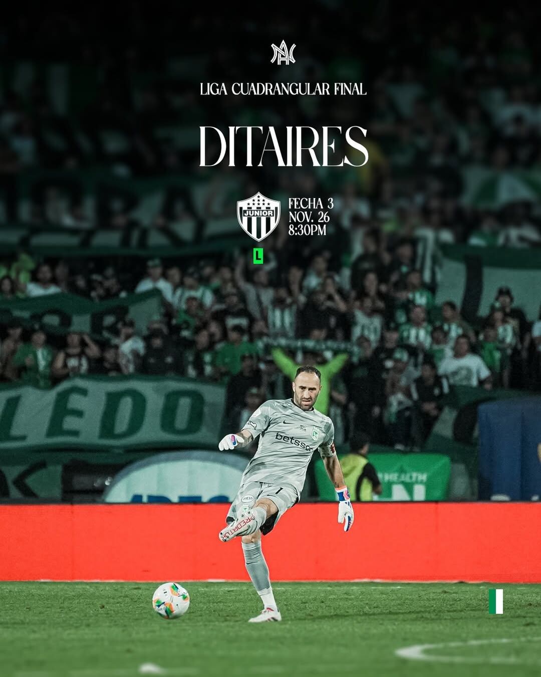 El verde de la montaña confirmó que el partido ante Junior de Barranquilla por la fecha 3 de los cuadrangulares de la Liga BetPlay se jugaría - crédito Atlético Nacional