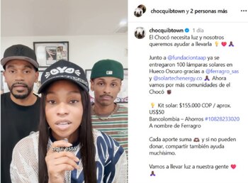 La agrupación donó equipos de refrigeración al Hospital San Francisco de Asís, contribuyendo a mantener insumos médicos esenciales ante los cortes de luz - crédito @chocquibtown/ Instagram