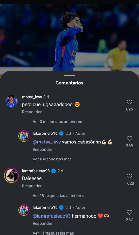 Rafael Leão reaccionó al gol de Luka Romero (Captura de pantalla)