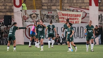 La celebración de Heidy Padilla en el Monumental. - Crédito: Agencia Blanquiazul