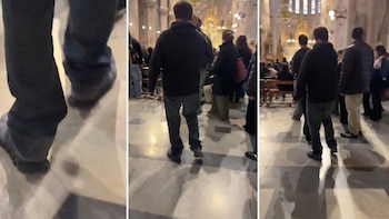 Grabaron a Marcelo Porcel en la Basílica de Luján y denunciaron que aún no le colocaron la tobillera electrónica