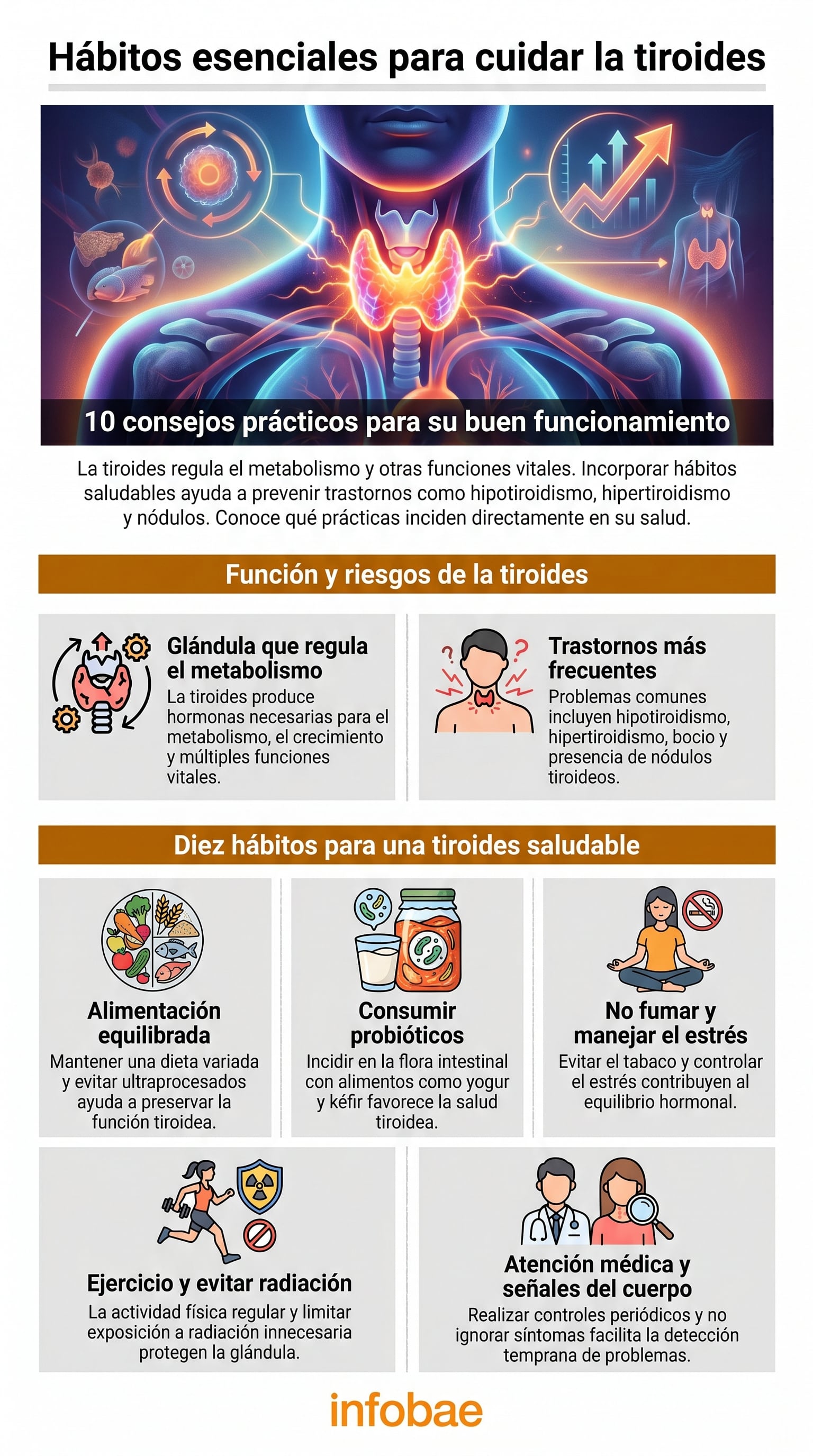 El 25 de mayo se celebra el Día Mundial de la Tiroides, fecha impulsada para concientizar sobre su cuidado y enfermedades asociadas (Imagen Ilustrativa Infobae)