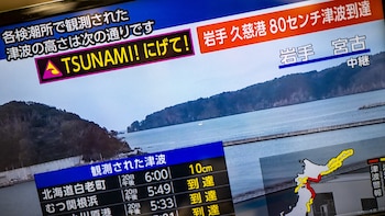 Alerta de tsunami, después de que un terremoto sacudiera el norte de Japón, en Tokio