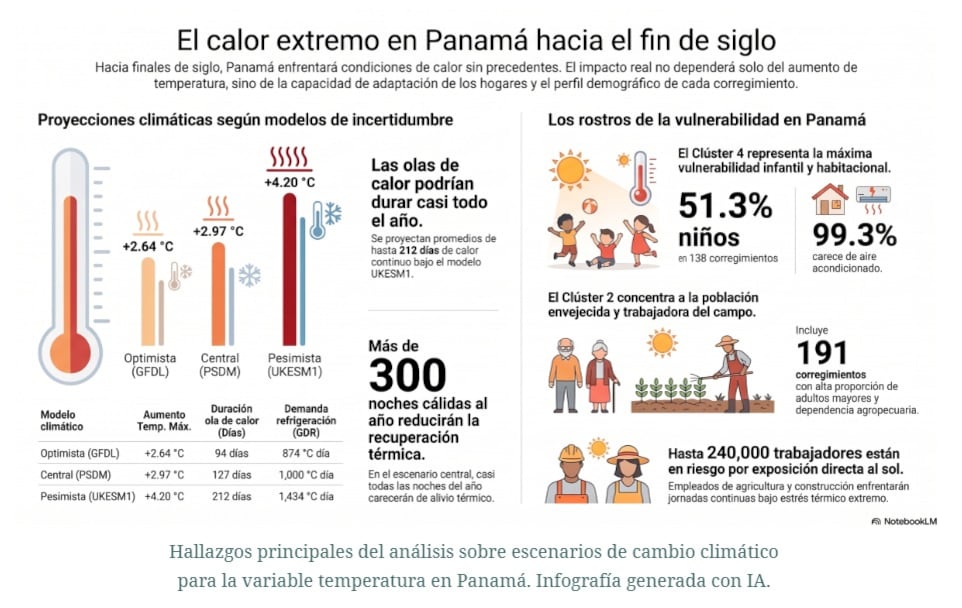 Estudio sobre el calor extremo en Panamá hacia fin de siglo. (Cortesía)