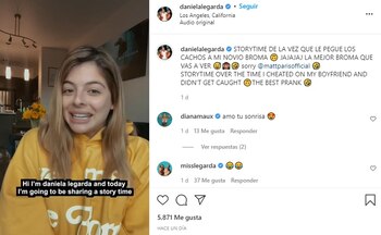 Post en Instagram de Daniela Legarda. Foto: @danielalegarda