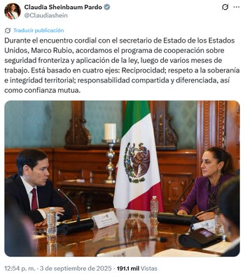 Claudia Sheinbaum destacó el acuerdo