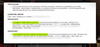 Denuncia de Olenka Mejía contra