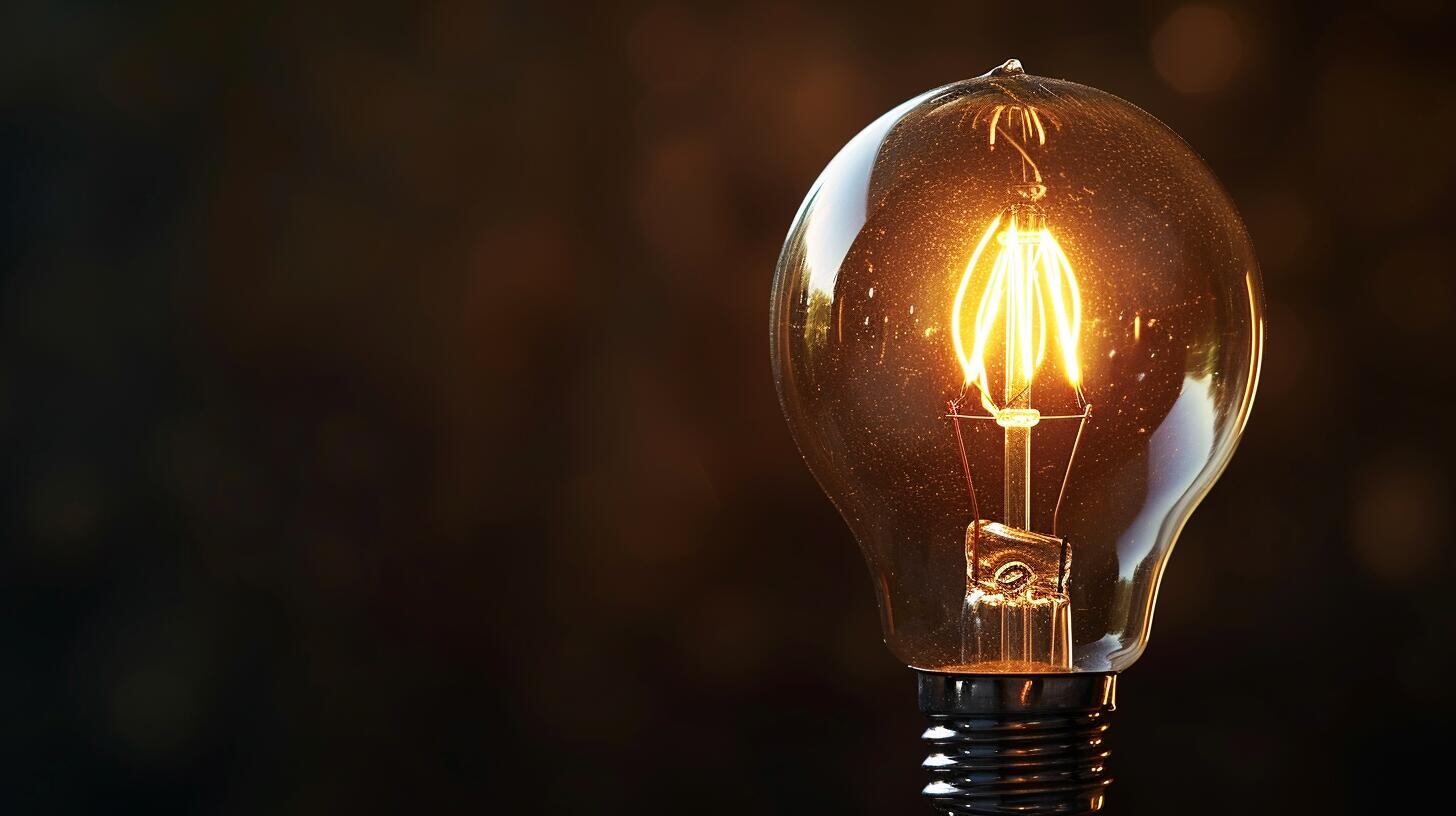 Una simple pero potente imagen de una lamparita encendida sobre un fondo negro. Este clásico símbolo de ideas e innovación destaca la importancia de la electricidad y la luz en nuestra vida diaria. La bombilla ilumina la oscuridad, representando la corriente de la creatividad y la iluminación en un sentido literal y figurativo. (Imagen ilustrativa Infobae)