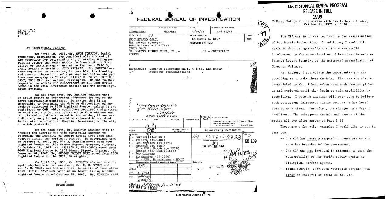 Más de 6.300 archivos desclasificados revelan detalles inéditos sobre la investigación del asesinato de Martin Luther King Jr. (FBI)