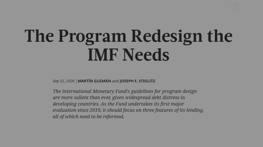 El título y la bajada del artículo de Guamán y Stiglitz sobre cómo reformar el FMI