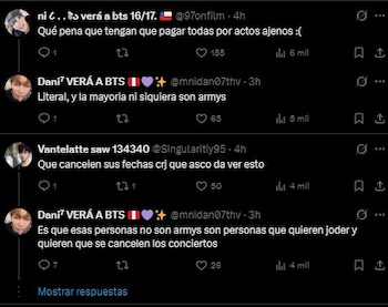 ARMY se congrega frente al hotel Marriott y genera tensión durante el traslado de una camioneta. Captura: X.