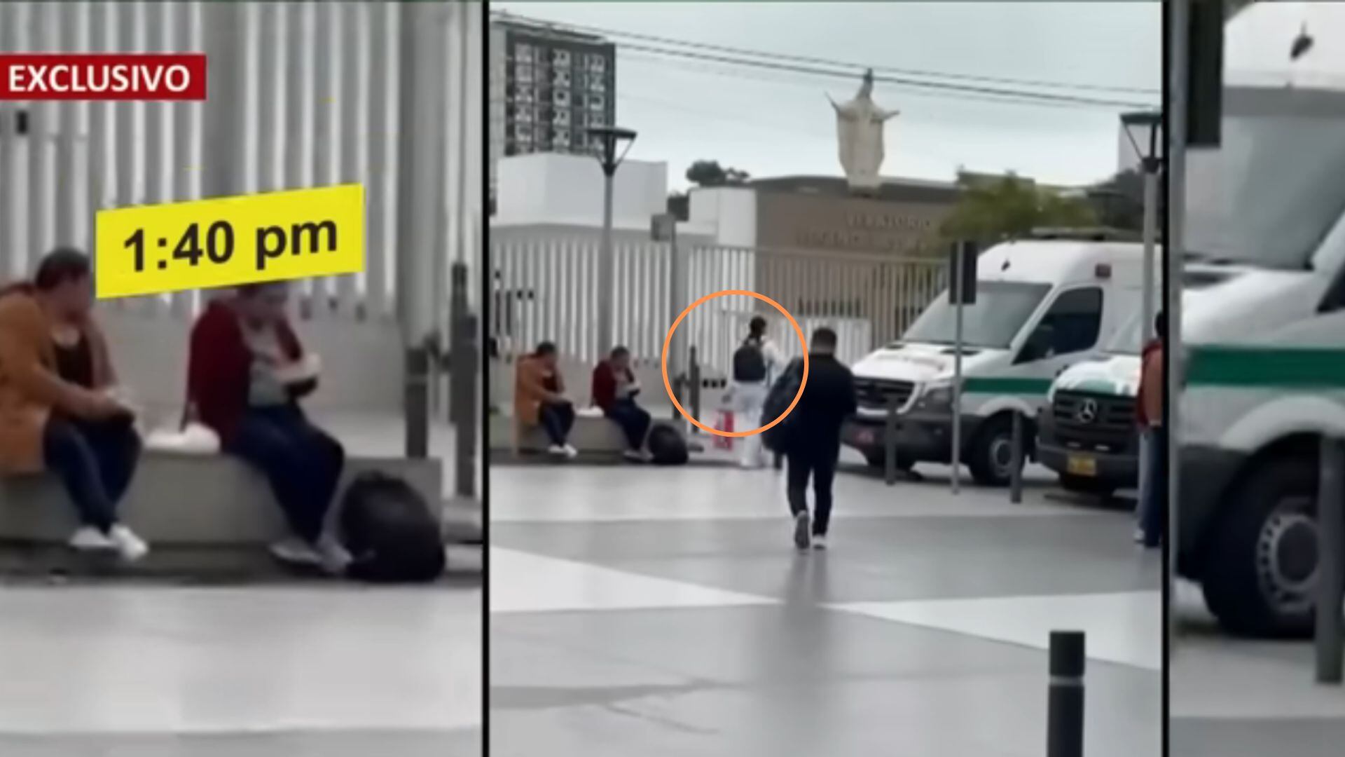 Registro captado por Panorama muestra a la doctora Villacorta retirándose con mochila y bolsa en mano. Captura: Panorama